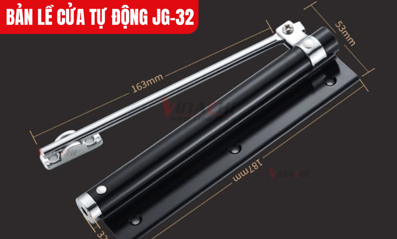 Bản lề tự đóng cửa tự động JG-32 được làm từ thép kỹ thuật kết hợp với lớp sơn tĩnh điện đảm bảo độ bền cao