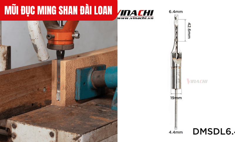 Mũi đục Ming Shan mã 6.4mm đục sâu tối đa 45mm