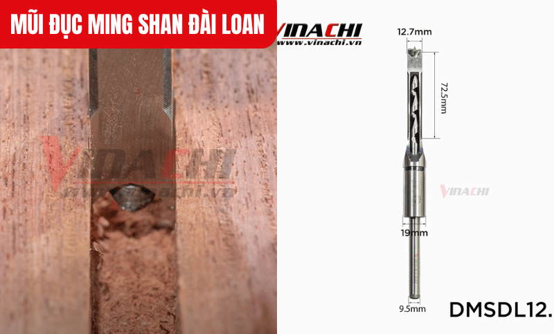 Mũi đục Ming Shan mã 12.7mm ngắn đục sâu tối đa 70mm
