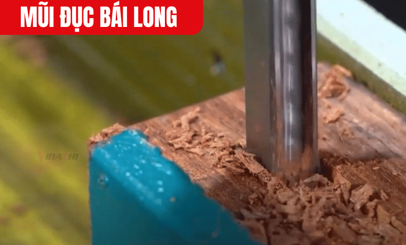 Mũi đục Bái Long giúp tạo ra lỗ mộng vuông sắc nét, đảm bảo mối ghép chặt chẽ, đúng tiêu chuẩn kỹ thuật