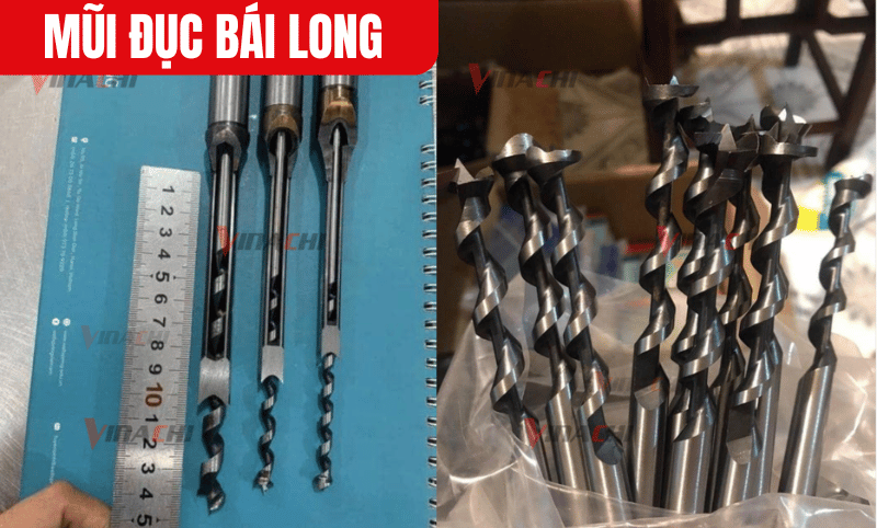 Mũi đục có nhiều kích thước từ 6.4mm đến 12.7mm, đáp ứng nhu cầu làm mộng vuông cho nhiều loại sản phẩm gỗ khác nhau