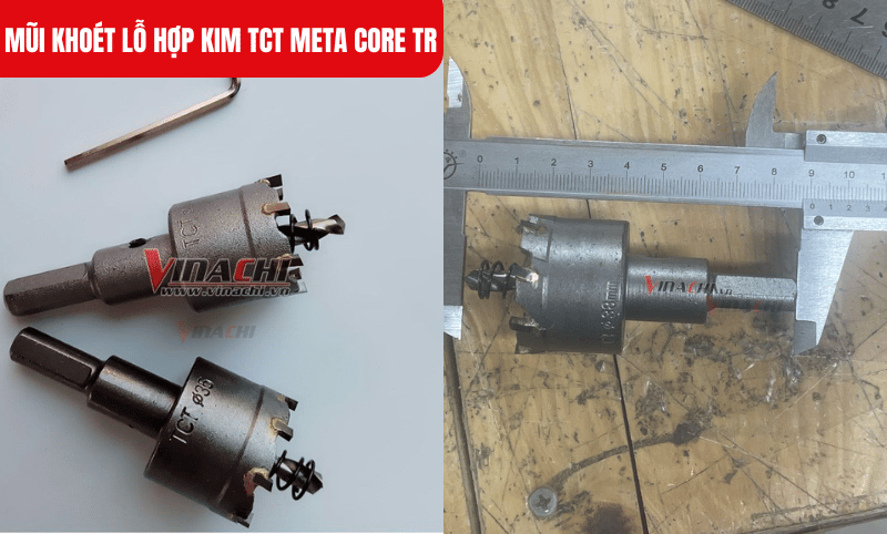 Lưỡi cắt Mũi khoét lỗ hợp kim TCT Meta Core TR được làm từ hợp kim Tungsten Carbide (WC) có độ cứng tốt