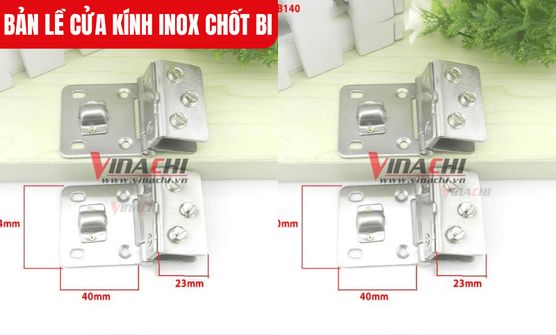 Bản lề cửa kính inox chốt bi làm từ chất liệu inox 201 chịu lực tốt
