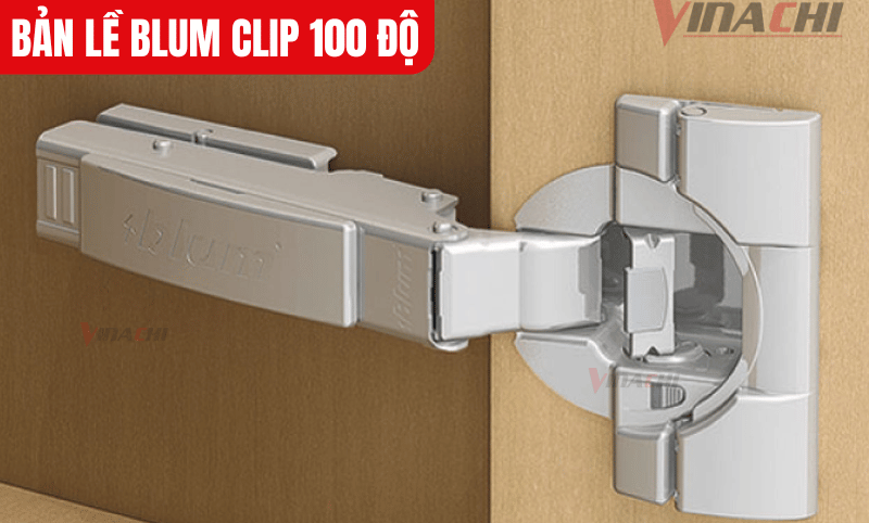 Bản lề Blum Clip được thiết kế với góc mở tối đa 100 độ