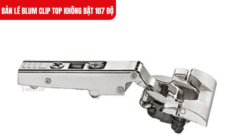 Bản lề Blum Clip Top không bật 107 độ được chế tạo từ thép cao cấp với lớp hoàn thiện mạ niken sáng