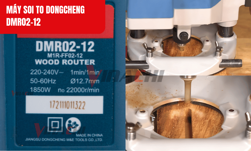 Đường cắt mịn màng, không sần gỗ với tốc độ 22.000 vòng/phút từ Dongcheng DMR02-12.