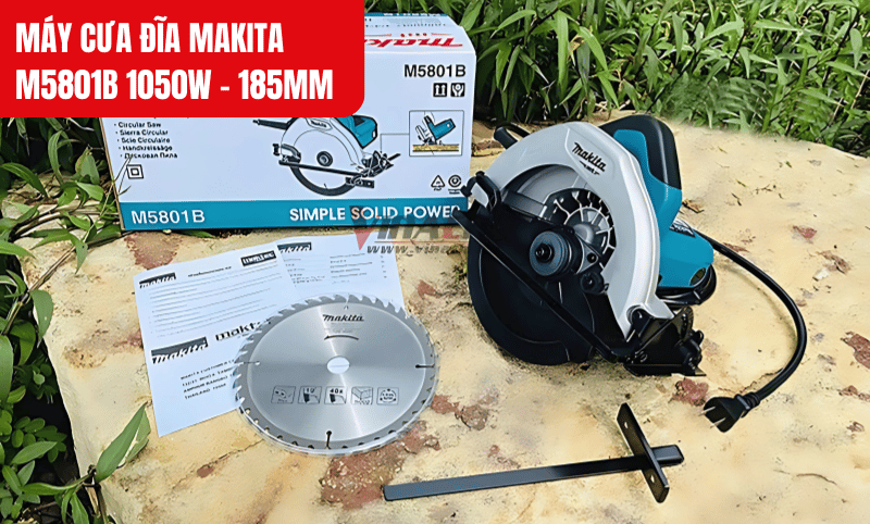 Máy cưa đĩa Makita M5801B 1050W đi kèm bộ phụ kiện tiện lợi