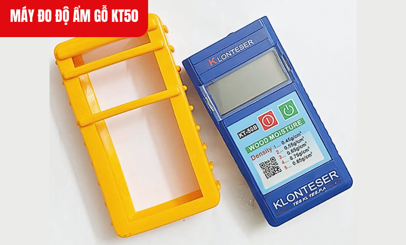 Máy đo độ ẩm gỗ KT50 với thiết kế nhỏ gọn 120x60x25mm, tiện lợi cho mọi công việc