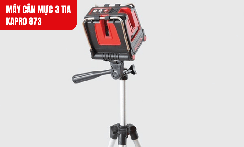 Máy kết hợp cùng giá đỡ Kapro để thực hiện các thao tác đo đạc, căn chỉnh hiệu quả