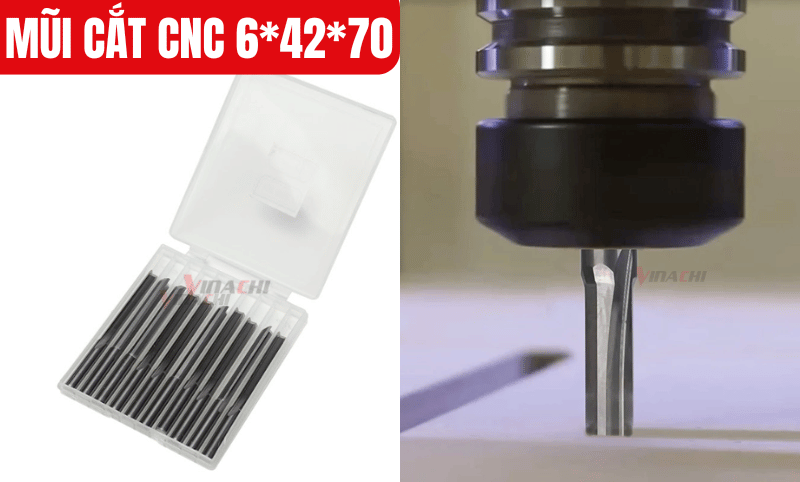 Khi lắp mũi cắt vào trục máy, sử dụng cờ lê siết chặt collet để mũi cắt không bị lỏng hoặc rơi ra trong khi hoạt động