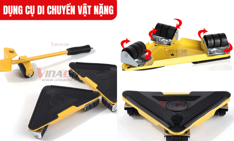 Hệ thống bánh xe có thể xoay 360 độ cùng miếng đệm điều chỉnh linh hoạt, ôm sát chân đồ nội thất, giữ đồ vật ổn định