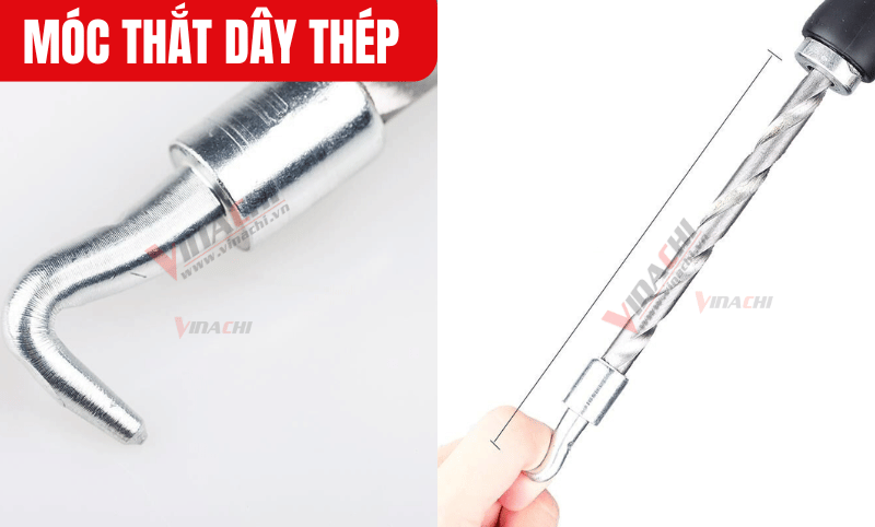 Phần móc có cấu trúc giống lưỡi câu hỗ trợ việc cố định dây thép một cách hiệu quả