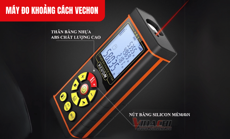 Vỏ máy làm từ nhựa ABS và nút bấm silicon mềm, chống va đập và chịu được lực thả từ độ cao 1m