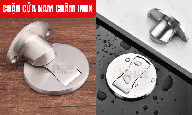 Chặn cửa nam châm chế tạo từ inox 304 không gỉ, có khả năng chống ăn mòn, chống oxy hóa hiệu quả