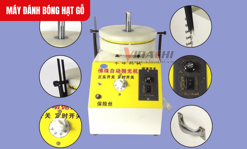 Máy đánh bóng hạt gỗ tự động, giúp điều chỉnh tốc độ linh hoạt, hỗ trợ đánh bóng hạt gỗ từ 5-65mm