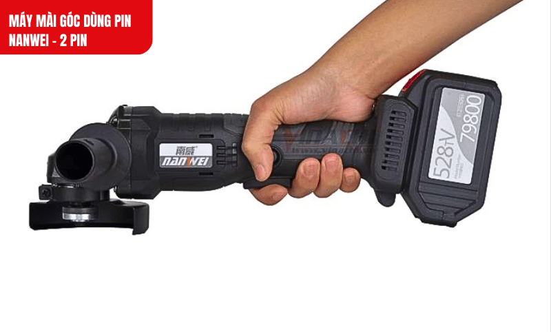 Máy mài góc dùng pin Nanwei - 2 pin thiết kế gọn nhẹ, tiện lợi cho mọi công việc