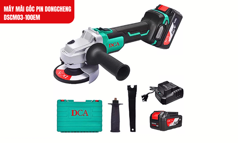 Máy mài góc pin Dongcheng DSCM03-100EM với thiết kế nhỏ gọn, dễ dàng thao tác trong không gian hẹp