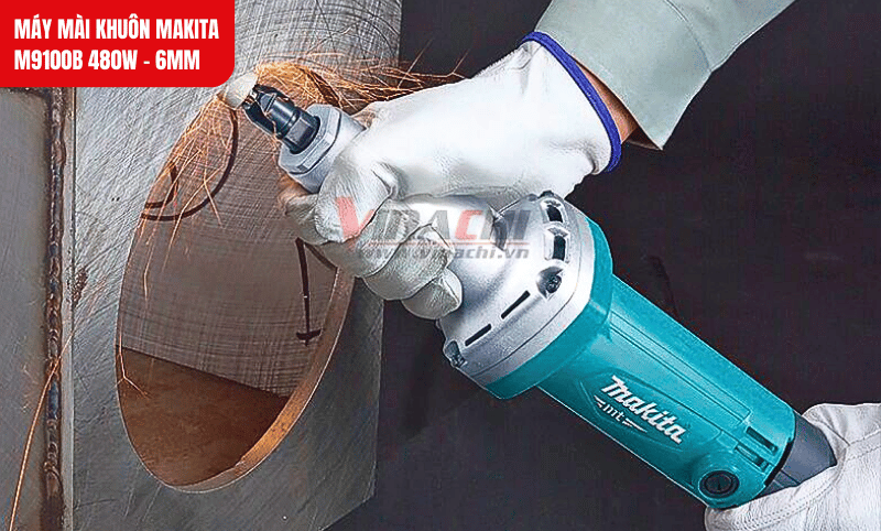 Máy mài khuôn Makita M9100B 480W cho tốc độ 33,000 v/p giúp mài nhanh, chính xác