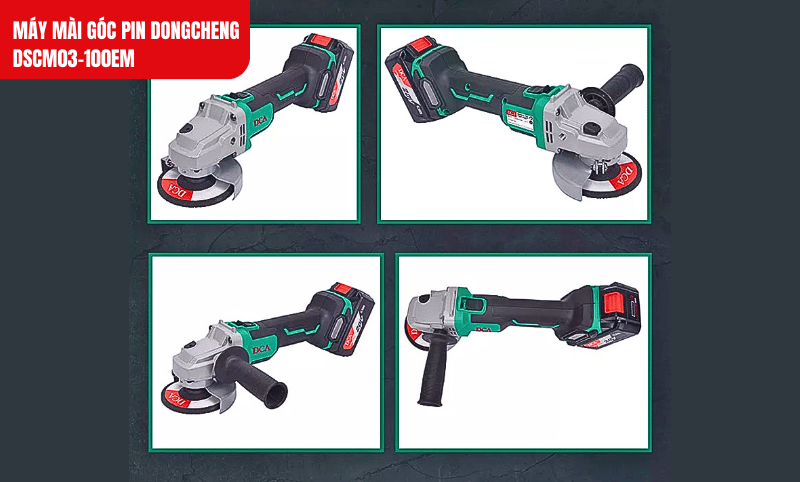Máy mài góc pin Dongcheng DSCM03-100EM với thiết kế nhỏ gọn, dễ dàng thao tác trong không gian hẹp