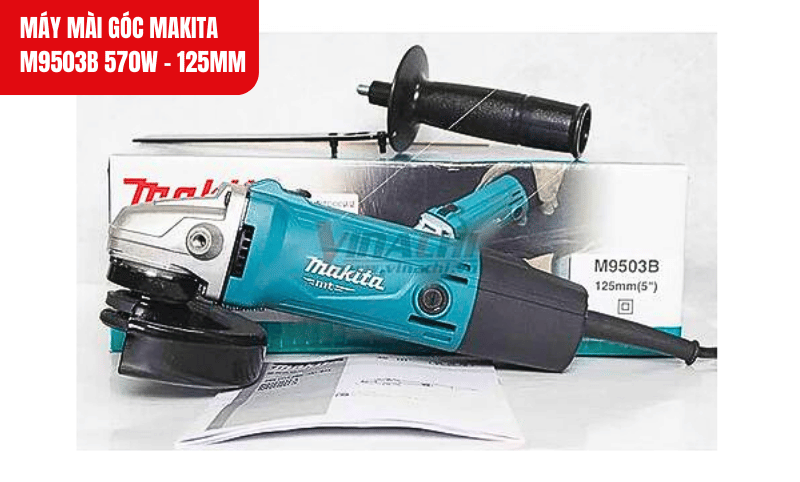 Công suất 570W mạnh mẽ, tốc độ 11,000 vòng/phút, giúp mài cắt nhanh và hiệu quả