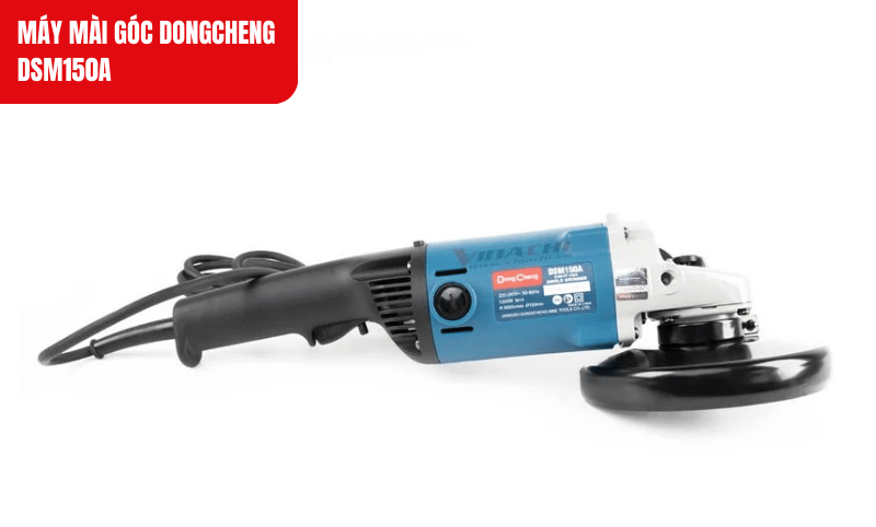 Máy mài góc Dongcheng DSM150A với công suất 1200W, hỗ trợ cắt, mài vật liệu nhanh chóng và chính xác