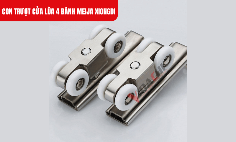 Con trượt cần được lắp đúng vị trí theo hướng dẫn để cửa lùa trượt đều trên ray