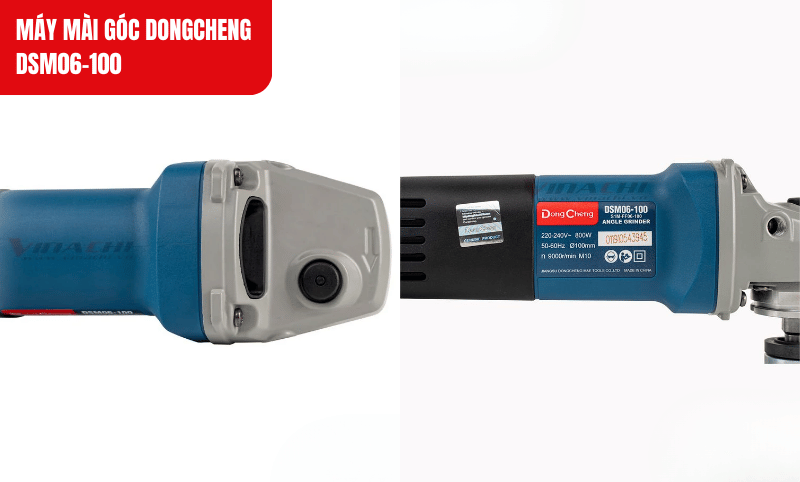 Máy mài góc Dongcheng DSM06-100 có công suất mạnh mẽ xử lý hiệu quả vật liệu cứng