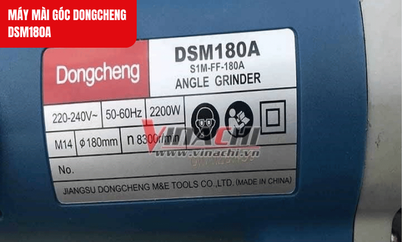 Máy mài góc DSM180A với công suất 2200W, đáp ứng nhu cầu cắt, mài kim loại và đá hiệu quả