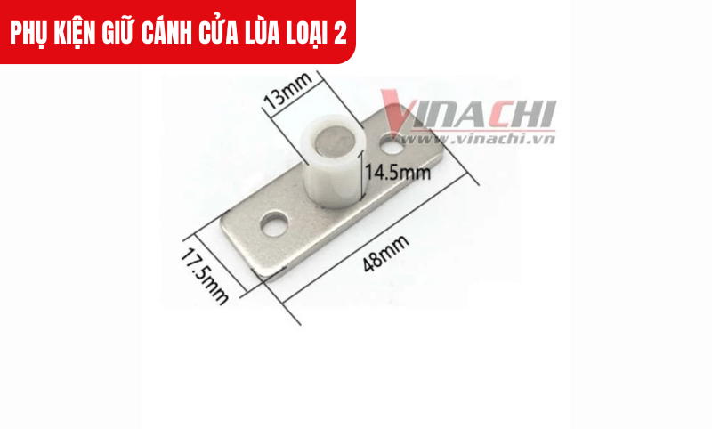 Kích thước chi tiết của Phụ kiện giữ cánh cửa lùa loại 2 mã 1 con lăn