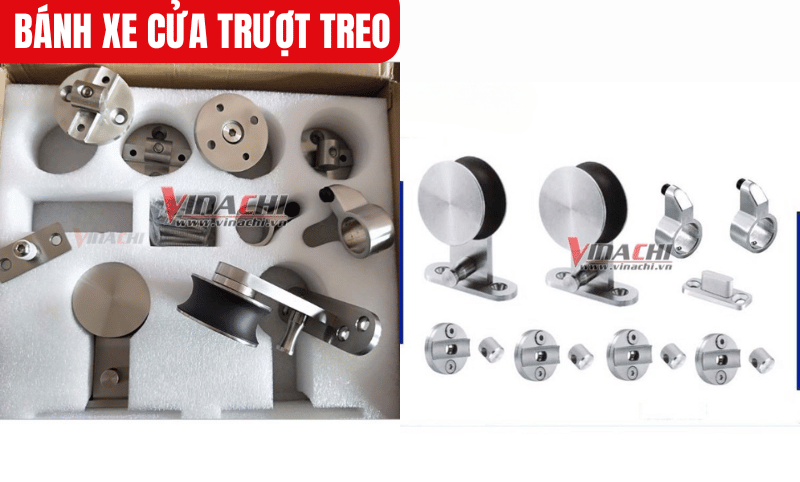 Bánh xe cửa trượt treo được làm từ thép không gỉ chống ăn mòn, không bị rỉ sét