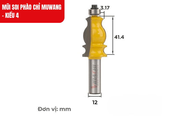 Thiết kế cốt 12mm chắc chắn, đảm bảo độ ổn định khi lắp vào trục máy, giảm rung lệch trong quá trình gia công