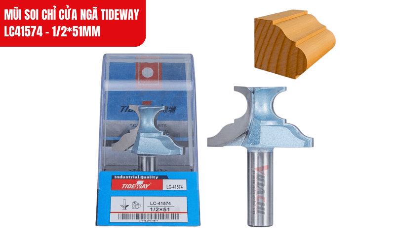 Mũi soi Tideway LC41574 tạo chỉ cửa sắc nét với độ ăn sâu 19,5mm