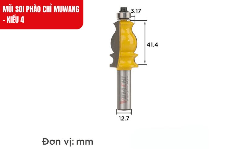 Cốt mũi 12.7mm tiêu chuẩn, phù hợp với nhiều dòng máy phay, dễ lắp đặt và sử dụng