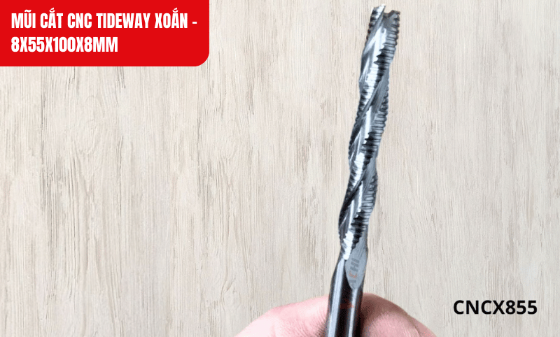 Mũi cắt CNC Tideway xoắn – Gia công gỗ mượt mà, chính xác với thiết kế xoắn giảm rung hiệu quả