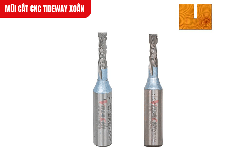 Mũi cắt CNC Tideway xoắn với chất liệu hợp kim nguyên khối, mang lại độ bền và hiệu suất cao