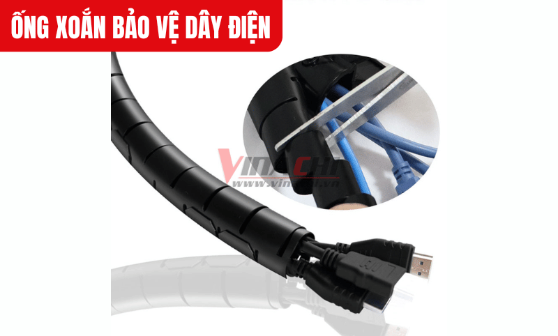 Đo chính xác chiều dài dây cần bảo vệ và cắt ống xoắn sao cho vừa khít