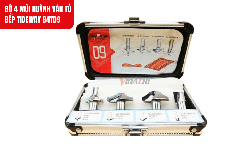 Bộ 4 mũi huỳnh ván tủ bếp Tideway B4TD9 mang đến độ bền cao và khả năng gia công sắc nét