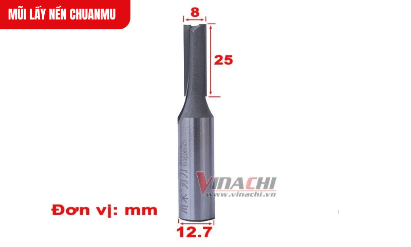 Kích thước chi tiết mũi lấy nền phân loại 8*25mm