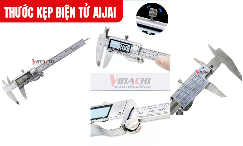 Khi đo, mở hàm kẹp từ từ và đặt vật cần đo vào giữa hai hàm sao cho vật nằm chắc chắn, không bị lệch