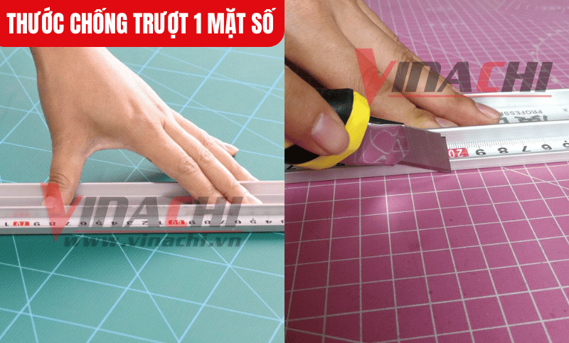 Vạch chia trên thước được khắc bằng công nghệ laser không bị mờ theo thời gian, không bong tróc như vạch in