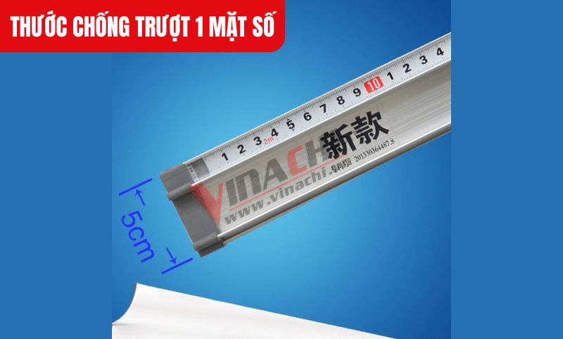 Thước chống trượt 1 mặt số với độ rộng tiêu chuẩn 5cm