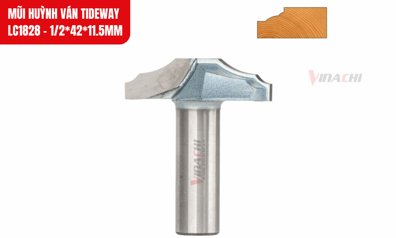 Thiết kế mũi cắt tạo huỳnh ván sắc nét, phù hợp cho cánh tủ và mặt cửa gỗ