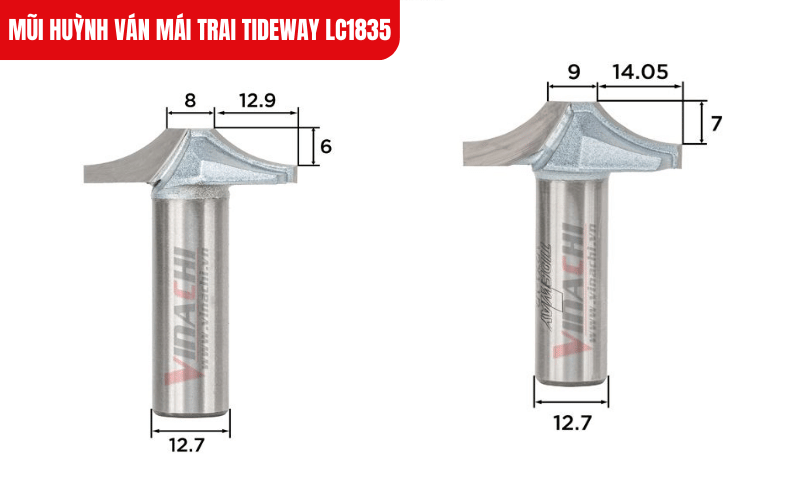 Ảnh minh họa kích thước chi tiết của phân loại 1/2*1-3/8 & 1/2*1*1/2