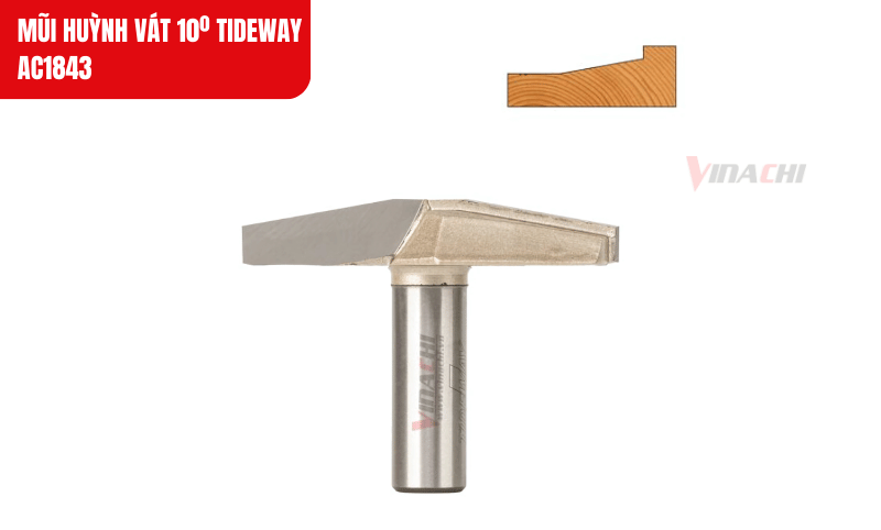 Thiết kế vát 10º giúp tạo đường vát nhẹ nhàng, tăng tính thẩm mỹ cho cánh tủ và mặt gỗ