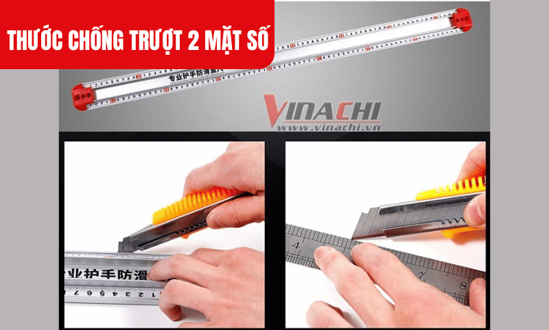 Cả hai mặt thước đều có vạch chia độ chính xác cao, in rõ ràng, dễ quan sát từ nhiều góc nhìn khác nhau