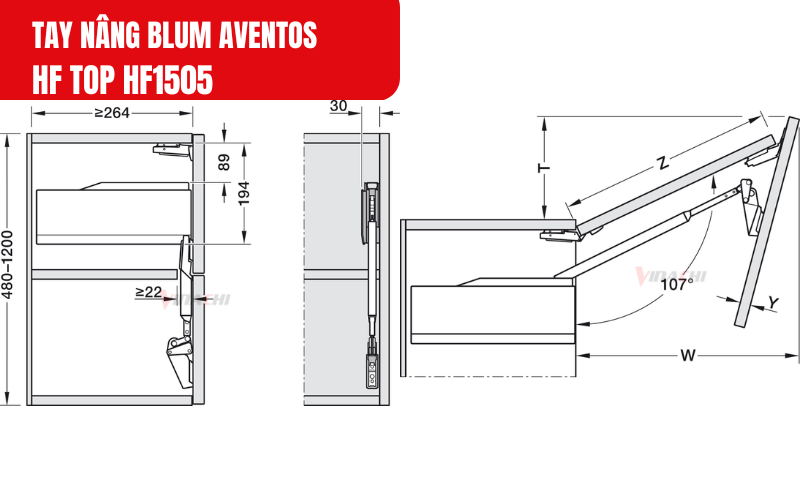 Tuân thủ đúng kích thước tủ khuyến nghị về chiều cao, chiều rộng và chiều sâu