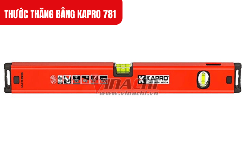 Ống thủy của Kapro 781 được gắn cố định và khó thay thế