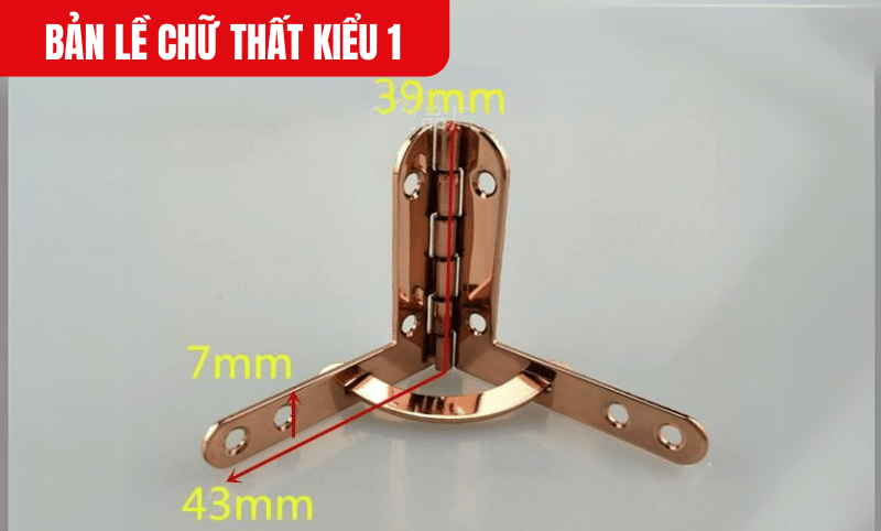 Bản lề chữ thất kiểu 1 kích thước 43*39*7mm
