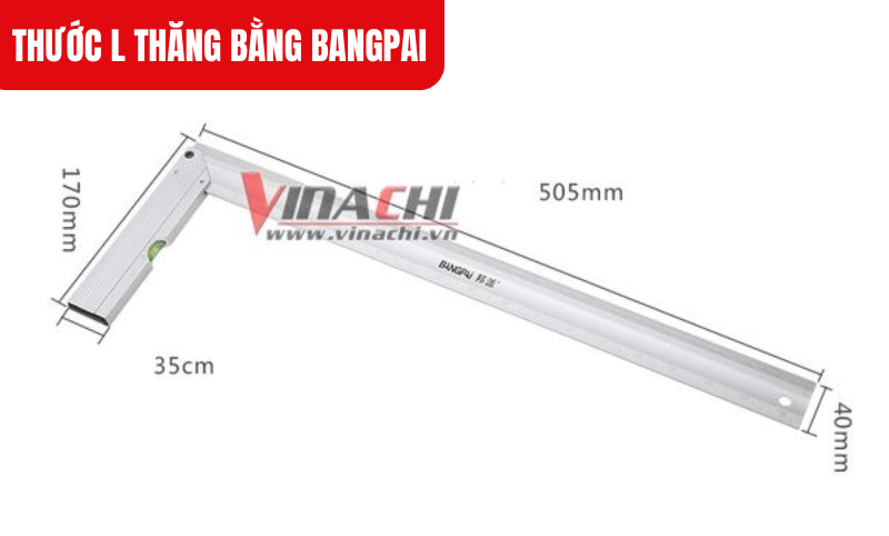 Kích thước chi tiết của sản phẩm Thước L thăng bằng BangPai