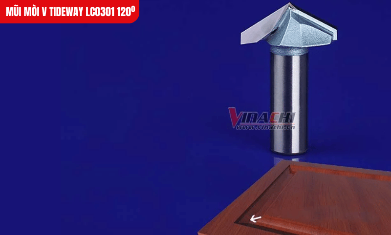 Mũi mòi V Tideway LC0301 120º sử dụng lưỡi hợp kim Đức bền bỉ, tạo đường soi góc 120º chính xác, sắc nét